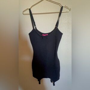 Betsey Johnson Black Garter Body con black dress